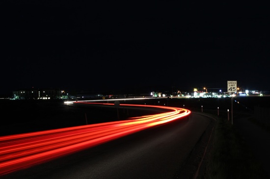Brake lights from long exposure photo